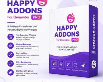 Complementos Happy Addons para Elementor Pro / GPL / Widgets de Elementor / Descarga instantánea