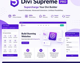 Divi Supreme Pro / Licencia GPL / Módulos y extensiones avanzadas de Divi / Descarga instantánea