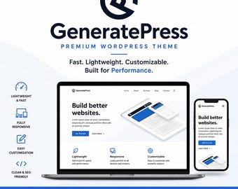 Tema GeneratePress para WordPress / GPL / Tema SEO ligero / Descarga instantánea