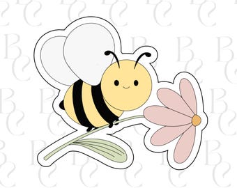 Bee On Flower Stem Cookie Cutter