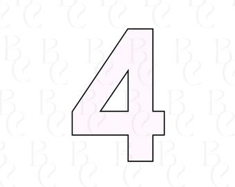 Number 4  Cookie Cutter