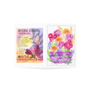 Reverse Coloring Greeting Card #3 | Blank Inside, Multipacks 1/10/30/50