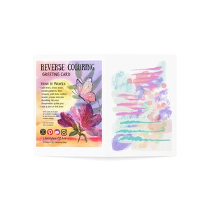 Reverse Coloring Greeting Card #2 | Blank Inside, Multipacks 1/10/30/50