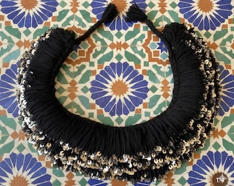 Ceinture de danse marocaine Mozoune | Fabriqué à la main avec un savoir-faire authentique, des pièces de monnaie et des perles