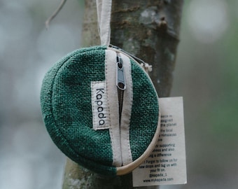 Handmade Hemp Coin Pouch | Small Zipper Wallet | Eco Friendly Coin Bag | Minimalist Travel Pouch | Sustainable Gift | Free shipping