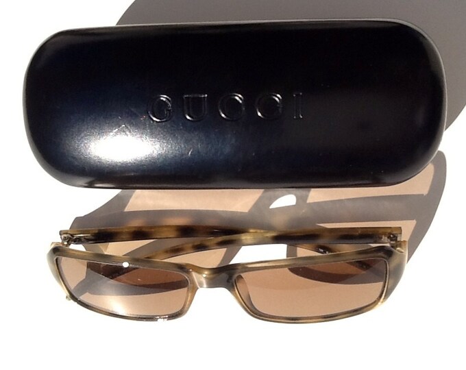 Vintage Gucci Sunglasses Made in Italy With Leather Case Etsy