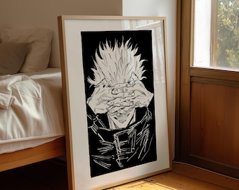 Pôster de Personagem / Arte Digital | Ilustração de Mangá para Imprimir / Arte de Fã / Feito à Mão