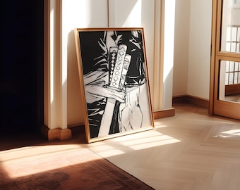 Arte de mangá imprimível de Z Swords / Arquivo digital / Fanart de mangá / Feito à mão