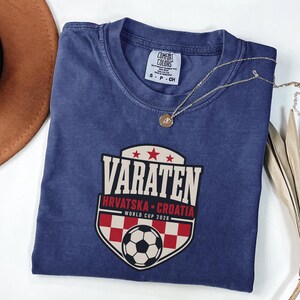 Croatia Soccer Shirt Vatreni Hrvatska Checkerboard Tee, World Cup 2026 Croatia Football Fan Soccer Gift, Comfort Colors Soccer Tee image 3