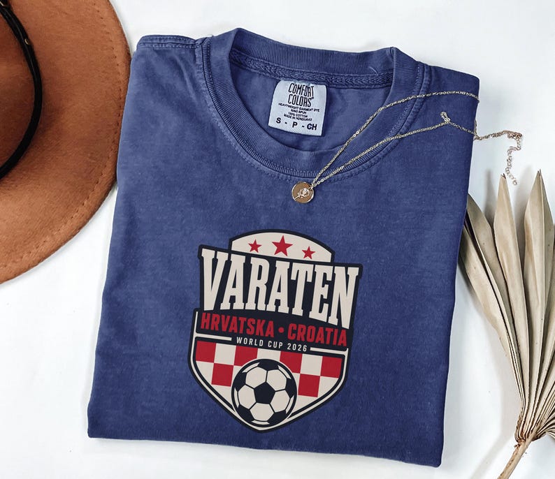 Croatia Soccer Shirt Vatreni Hrvatska Checkerboard Tee, World Cup 2026 Croatia Football Fan Soccer Gift, Comfort Colors Soccer Tee image 3