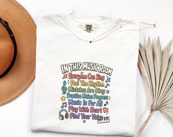 Comfort Colors Music Teacher Shirt, In This Music Room Tee, Colorful Music Teacher Gift, Back To School Music Teacher Appreciation