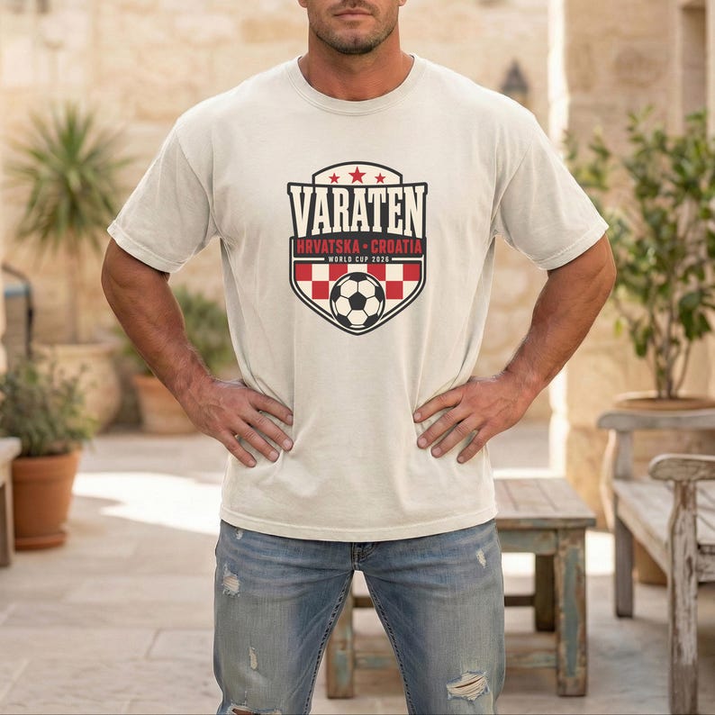 Croatia Soccer Shirt Vatreni Hrvatska Checkerboard Tee, World Cup 2026 Croatia Football Fan Soccer Gift, Comfort Colors Soccer Tee image 6