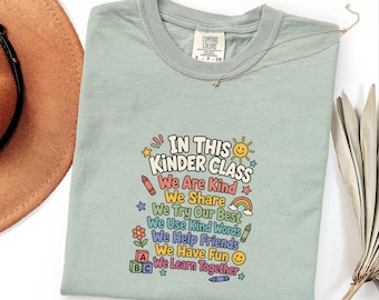 Comfort Colors Kindergarten Teacher Shirt, In This Kinder Class Tee, Colorful Kindergarten Teacher Gift, Back To School Teacher Shirt