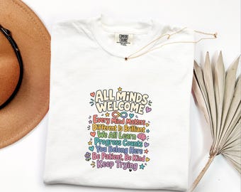 Comfort Colors Special Education Teacher Shirt, All Minds Welcome Tee, Inclusion Classroom Shirt, Neurodiversity SPED Teacher Gift