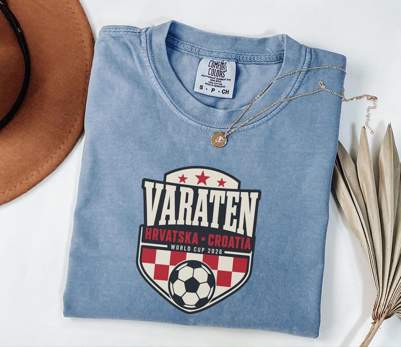 Croatia Soccer Shirt Vatreni Hrvatska Checkerboard Tee, World Cup 2026 Croatia Football Fan Soccer Gift, Comfort Colors Soccer Tee image 4
