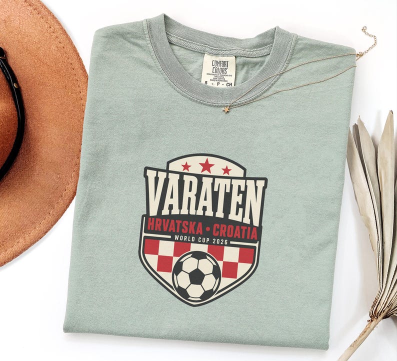 Croatia Soccer Shirt Vatreni Hrvatska Checkerboard Tee, World Cup 2026 Croatia Football Fan Soccer Gift, Comfort Colors Soccer Tee image 7