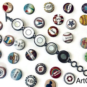 ArtClix® &quot;Perfect Fit&quot; Magnetic Pendant Five Bezel Bracelet Base - 50 Pack DIY - 5 Bezel Bracelets - DIY with 1&quot; Button Machine