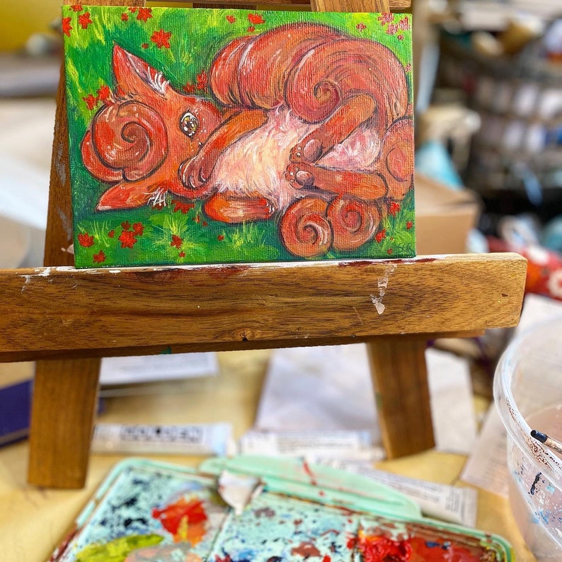 Fire Flower Vulpix Painting