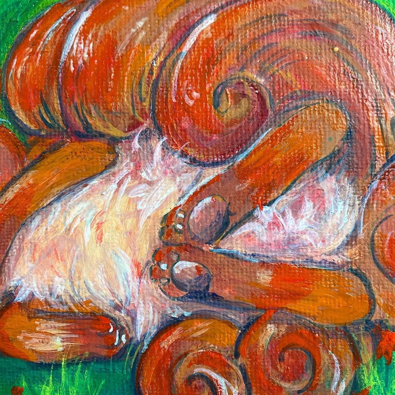Fire Flower Vulpix Painting