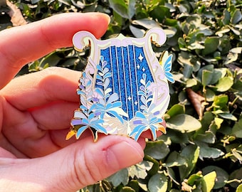 Luminous Lyre: Enchanted Garden Enamel Pin