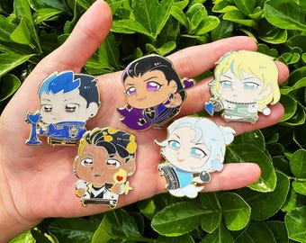 Pines esmaltados estilo chibi de VALORANT - Jett, Yoru, Reyna, Phoenix, Skye | Pines coleccionables de videojuegos de 4,5 cm