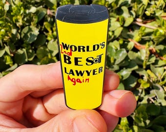 Pin de esmalte "El segundo mejor abogado del mundo", insignia de fan de Better Call Saul, pin de taza de viaje de 5 cm, joyería de Breaking Bad, regalo de Jimmy McGill