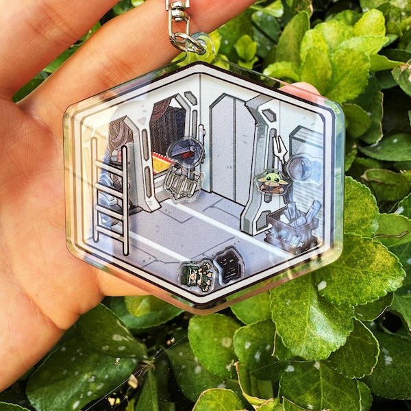 The Mandalorian and Grogu Acrylic Rocking Fun keychain