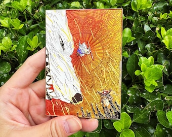 Pin esmaltado de vidriera de la Princesa Mononoke | Broche de San y Moro de Studio Ghibli | Pin coleccionable de anime de Hayao Miyazaki