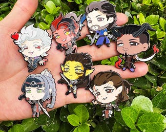 Pines de esmalte duro estilo chibi de Baldur's Gate 3