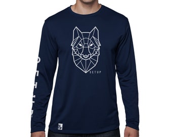 Maillot de ciclismo de montaña para hombre Setup Trail Dog en azul marino: camiseta de rendimiento para ciclismo de montaña