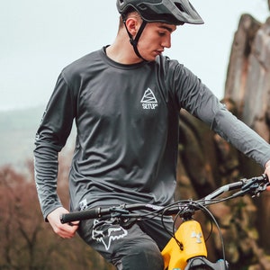 Setup MTN Stark MTB FastDry Mens Mountain Bike Jersey in Charcoal Performance Cycling Top with Wicking Technology image 5