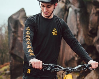 Setup MTN Stark MTB FastDry Maillot de vélo de montagne pour homme en noir - Haut de cyclisme performant avec technologie d'évacuation de l'humidité