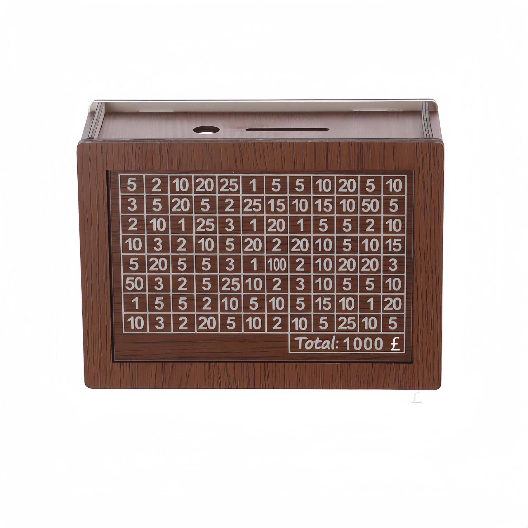 Wooden Money Box,Piggy Bank for Adults Kids,Wooden savings box,(savings goal: 1000/2000/3000/5000 ) euros,dollars, pounds,birthday present