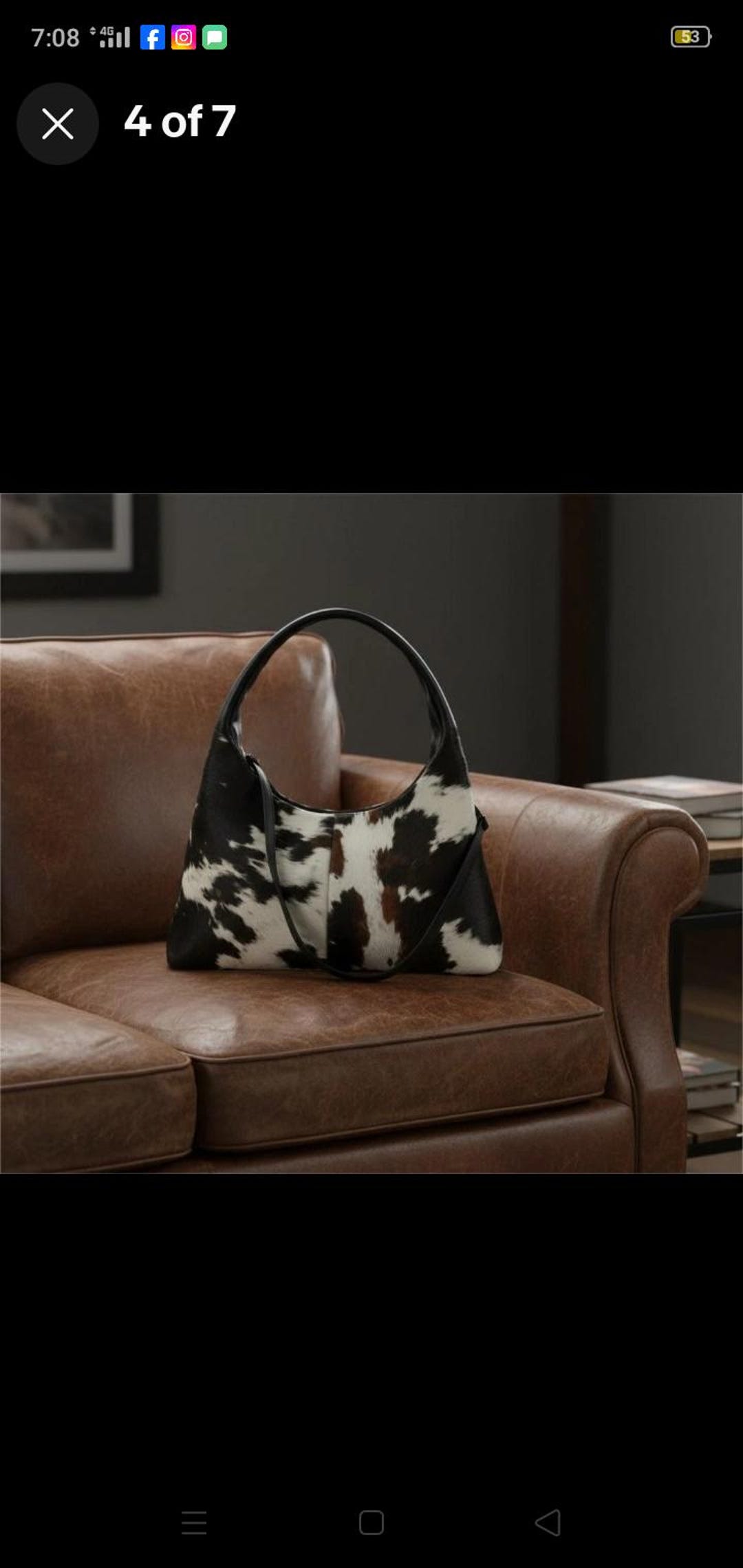 Cowhide Hobo Bag: Hair on Leather Slouch Tote, Western Style - Etsy