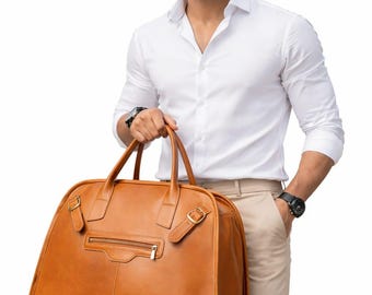 Reisetasche für Männer | Handgemachte Vintage Reisetasche, Weekender, Weekender, Ledertasche