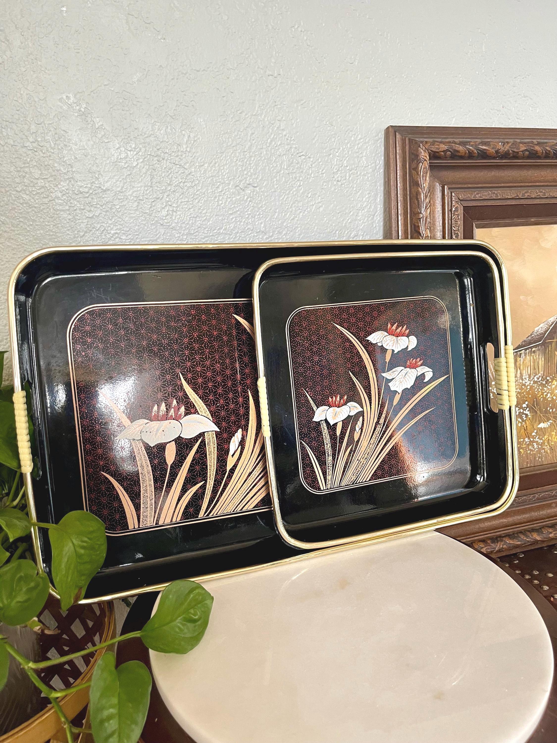 Japanese Black Lacquer Tray - Etsy