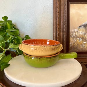Vintage De Silva Italian Glazed Terracotta Soup Bowl, Choice of 2