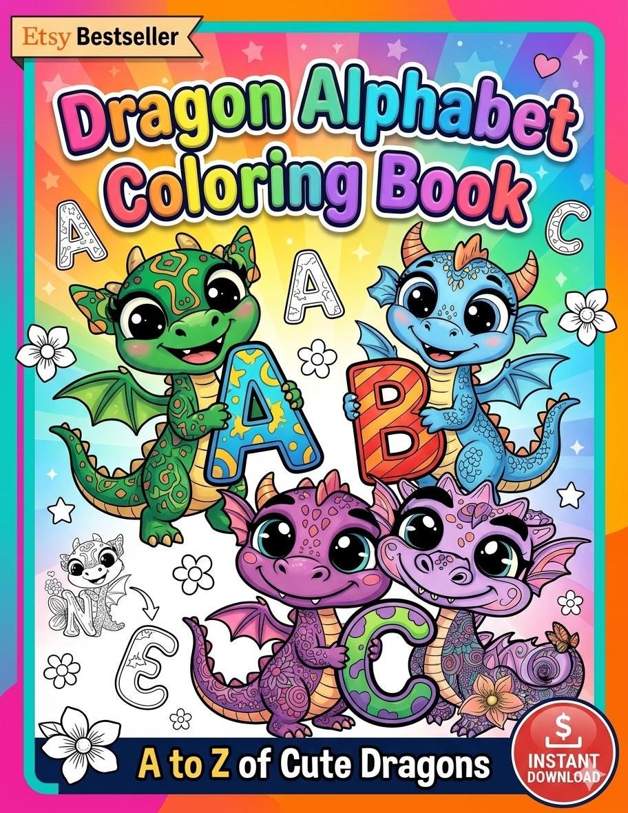 Dragon alphabet - Etsy 日本