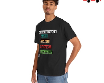 Eat Code Debug Repeat T-Shirt | Funny Programmer Shirt | Software Engineer Gift | Geek Nerd Tech Shirt | Computer Programmer Humor Tee