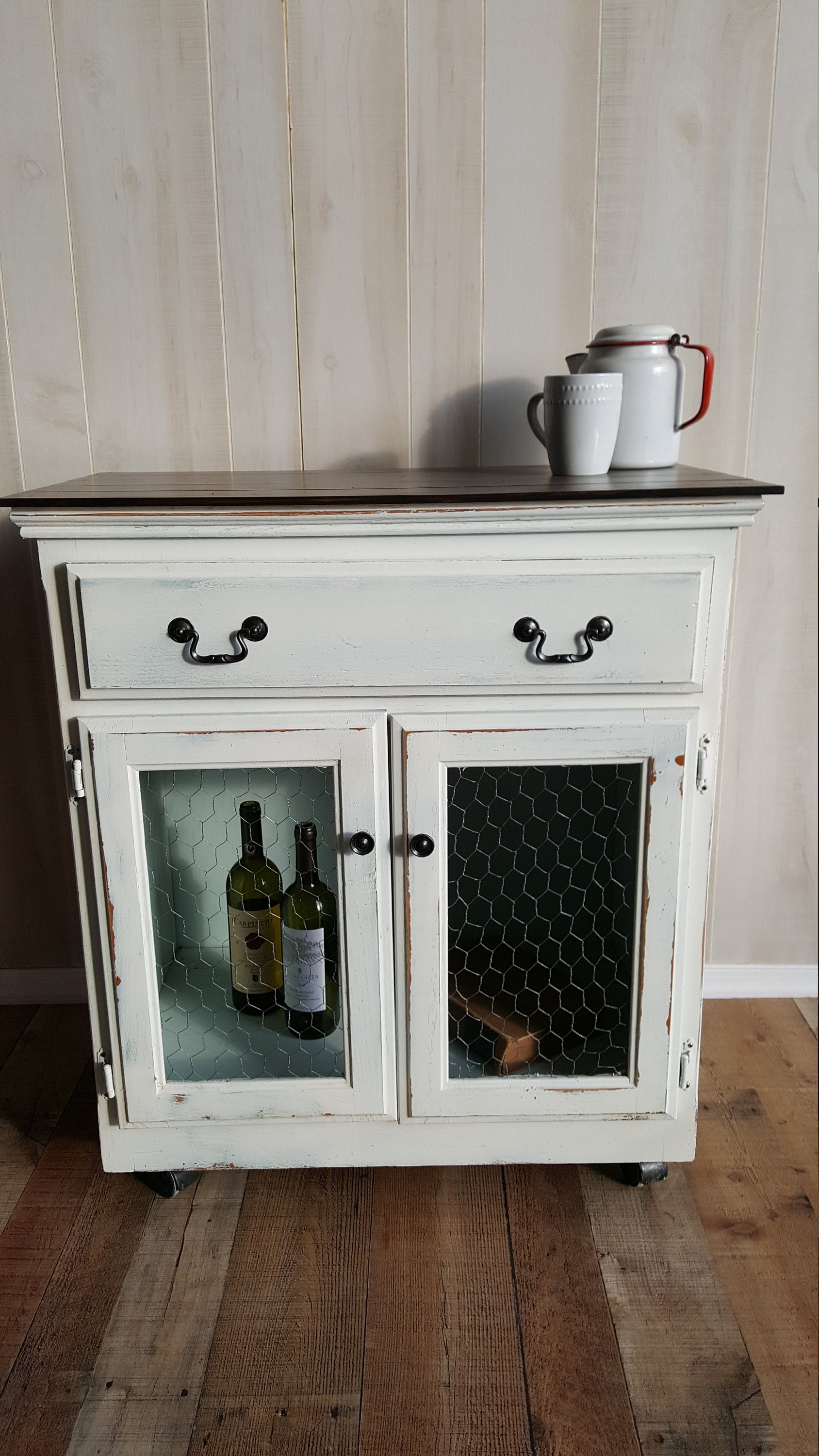 PICK UP ONLY, Vintage cabinet coffee bar, farmhouse storage cabinet
