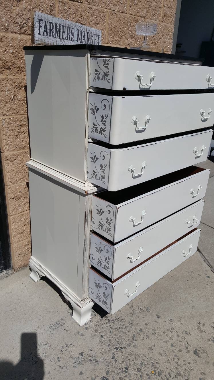 PICK UP ONLY, Vintage tall farmhouse Dresser Shabby chic chest