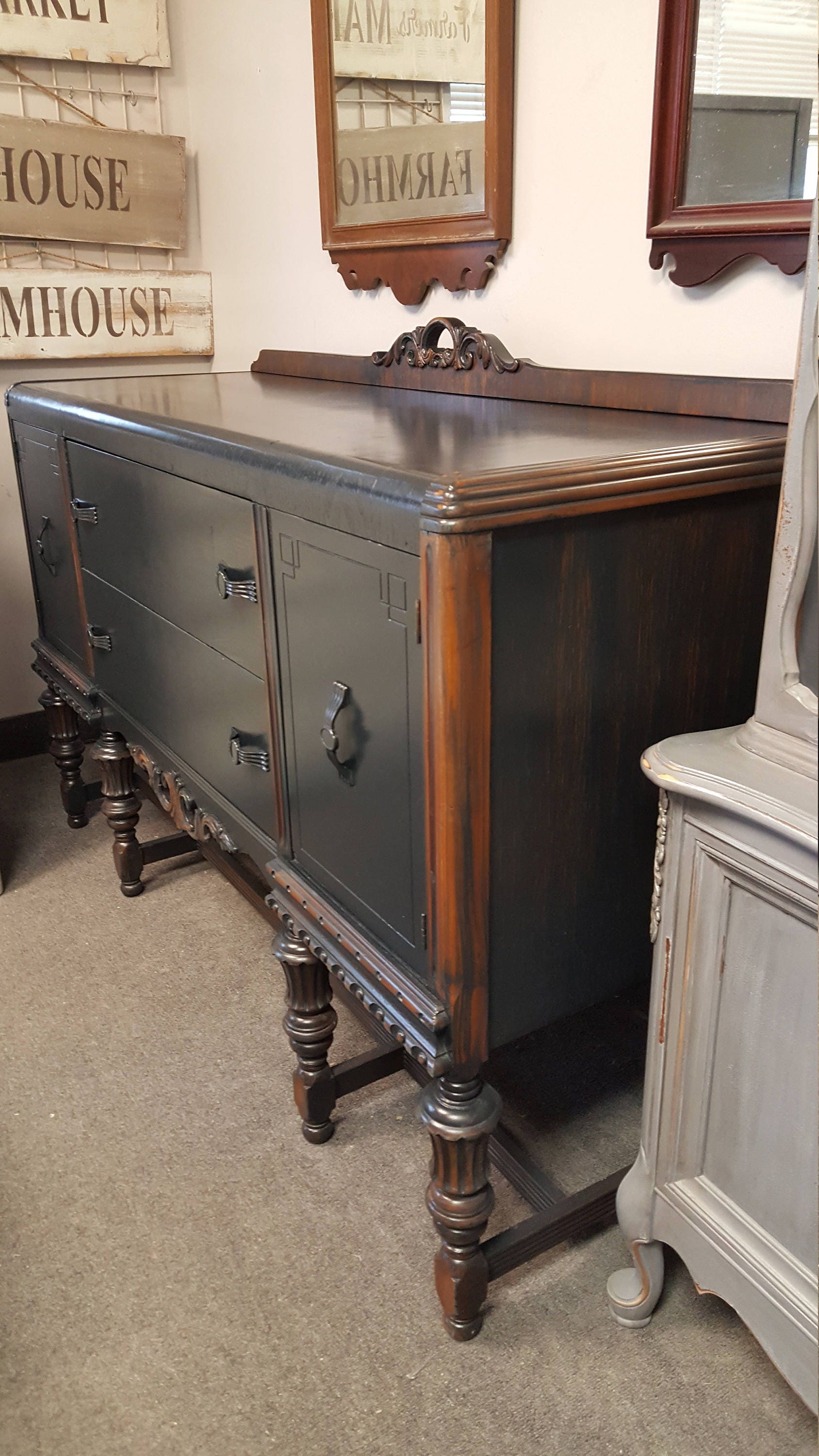 Vintage Shabby Chic Buffet Sideboard Server Pick Up Only