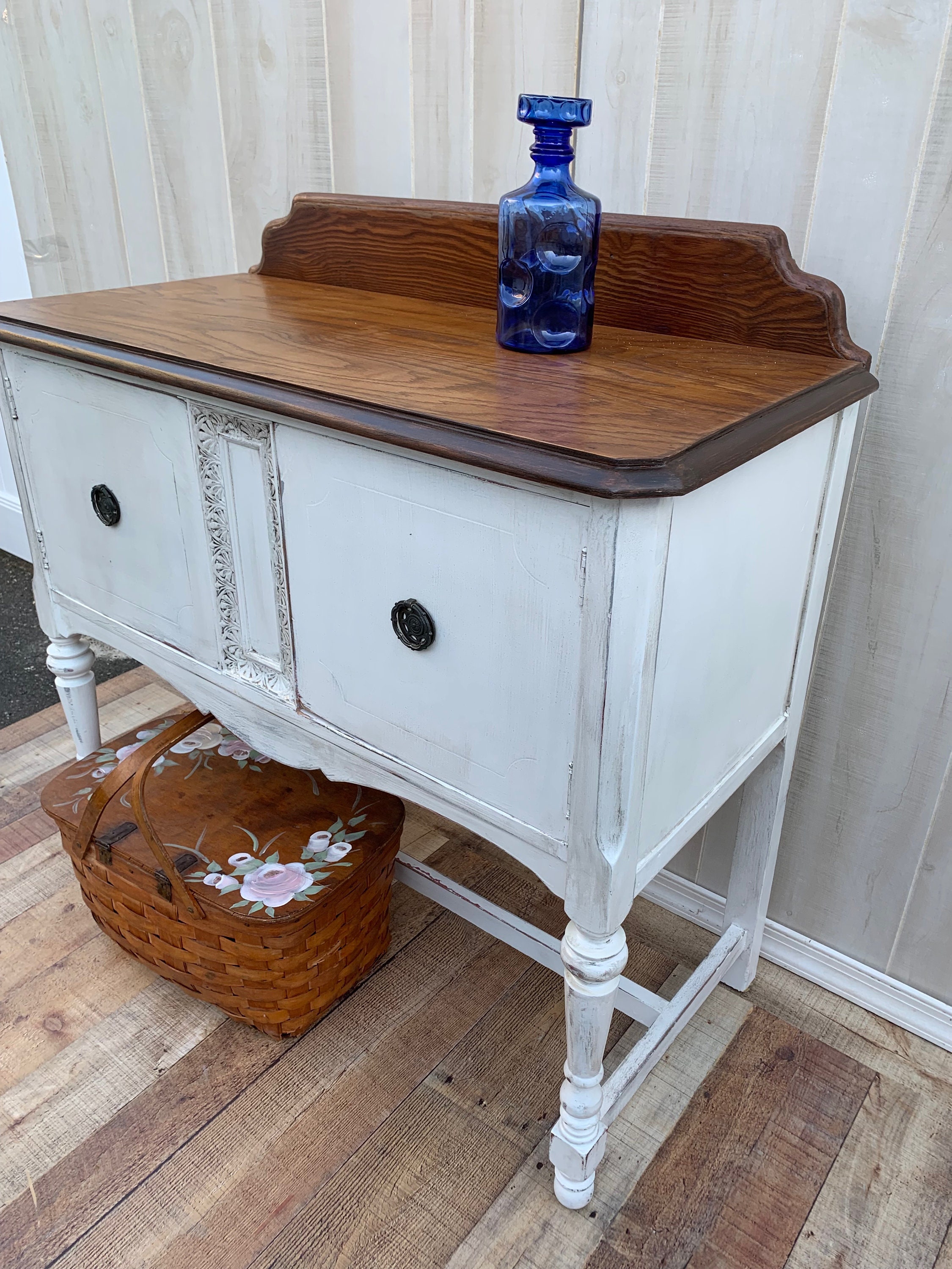 Vintage French Shabby Chic Buffet, server, sideboard, storage