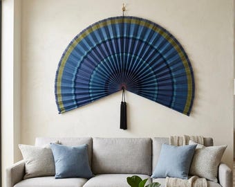 Marineblauwe bamboe wanddecoratie | Bohokunst aan de muur