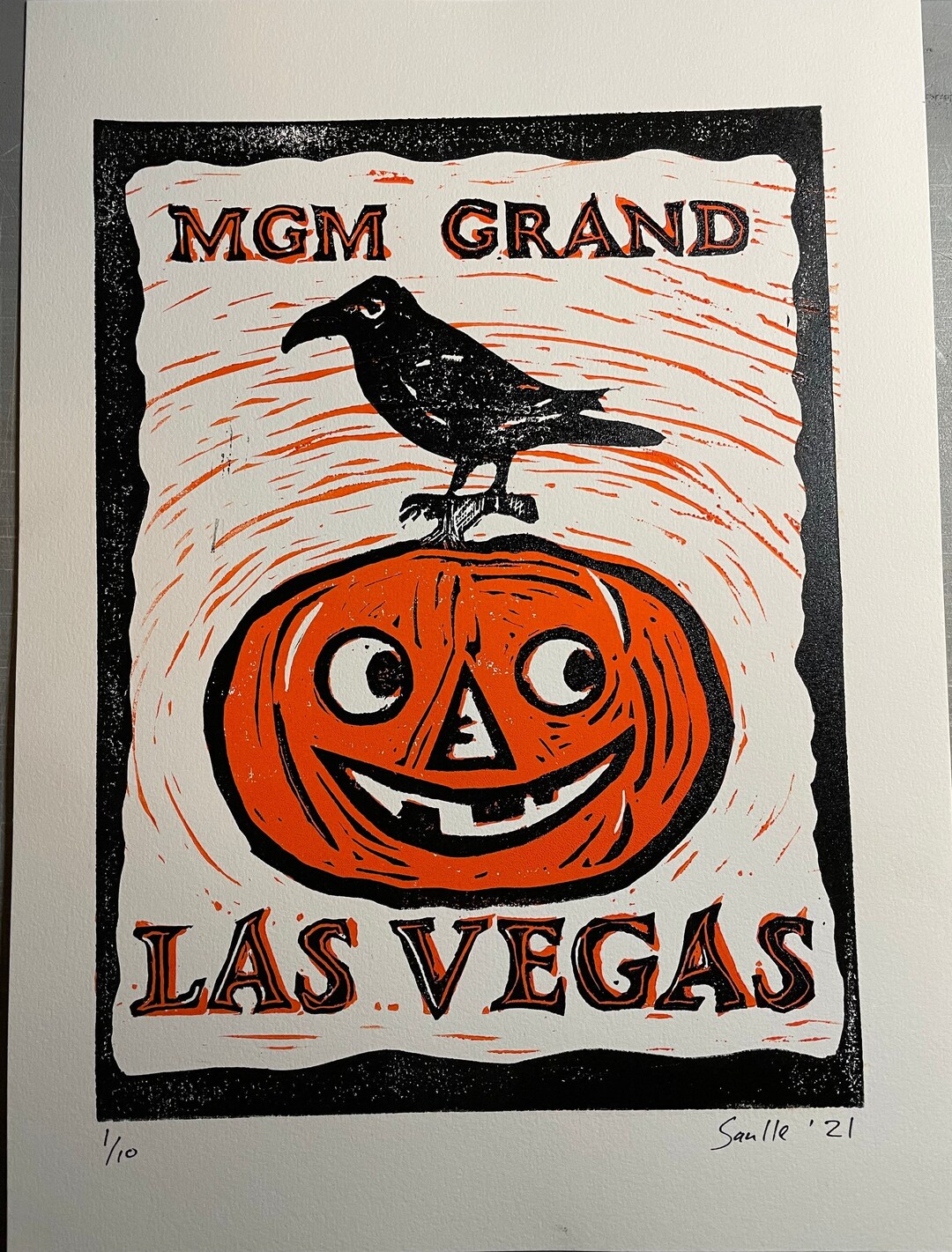 Phish MGM Grand Las Vegas Halloween Linocut Block Print Etsy