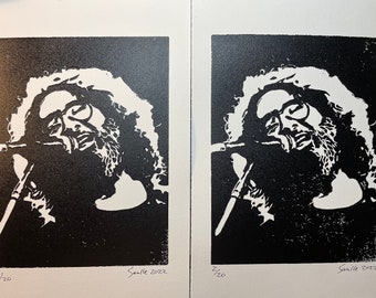 Jerry Linocut Block Print
