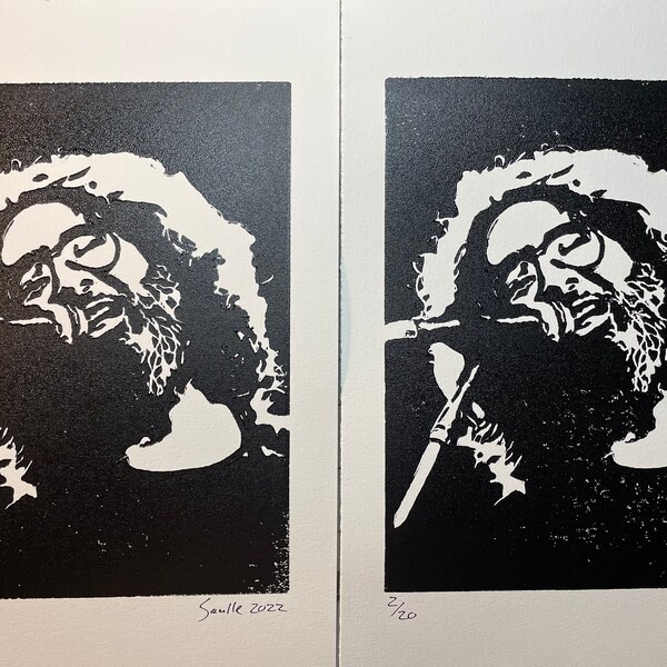 Jerry Linocut Block Print