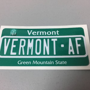 Vermont - AF Calcomanía o imán para matrícula de Vermont