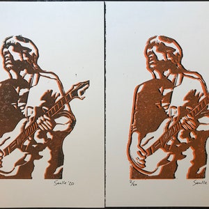 Trey Anastasio &quot;Trey&quot; Linocut Block Print
