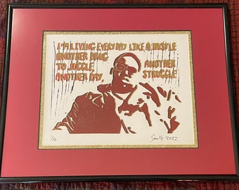 The Notorious B.I.G. “Everyday Struggle” Linocut Block Print
